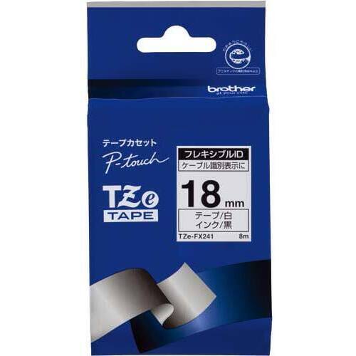ピータッチＴＺｅフレキシブルＩＤ白黒文字１８ｍｍ幅