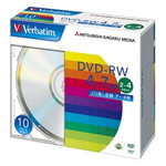 ＤＶＤ－ＲＷ　４．７ＧＢ　ＰＣデータ用　４倍速対応　１０枚スリムケース入り　シルバーディスク　■お取り寄せ品