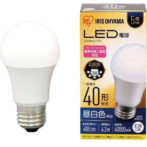 ＬＥＤ電球　Ｅ２６　広配光　４０形相当　昼白色