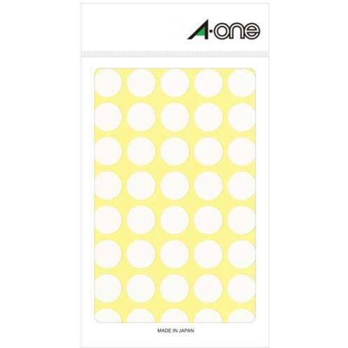 カラーラベル　丸型　１５ｍｍ径　白