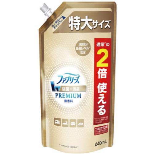 ファブリーズＷ除菌Ｐ無香料詰替大６４０ｍｌ&times;４