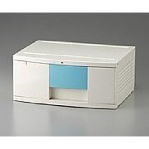 トレイＢＯＸ（鍵付）　Ａ３用ブルー　４７０&times;３６０&times;２０５ｍｍ　３０２Ｈ　０－５３４７－０２