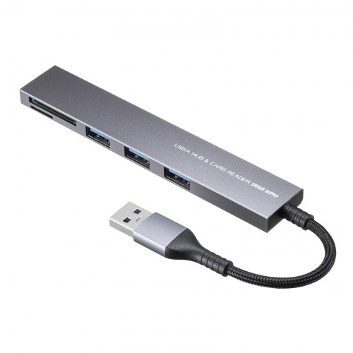 ＵＳＢ　５Ｇｂｐｓ　３ポート　スリム　ハブ（カードリーダー付き・ＵＳＢ　Ａ接続）　■お取り寄せ品
