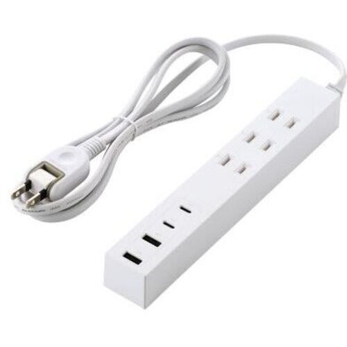 ＵＳＢタップ／ＵＳＢ－Ｃ×２／ＵＳＢ－Ａ×２／ＡＣ×３／２７Ｗ／１．５ｍ／ホワイト　■お取り寄せ品