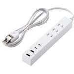 ＵＳＢタップ／ＵＳＢ－Ｃ×２／ＵＳＢ－Ａ×２／ＡＣ×３／２７Ｗ／１．５ｍ／ホワイト　■お取り寄せ品