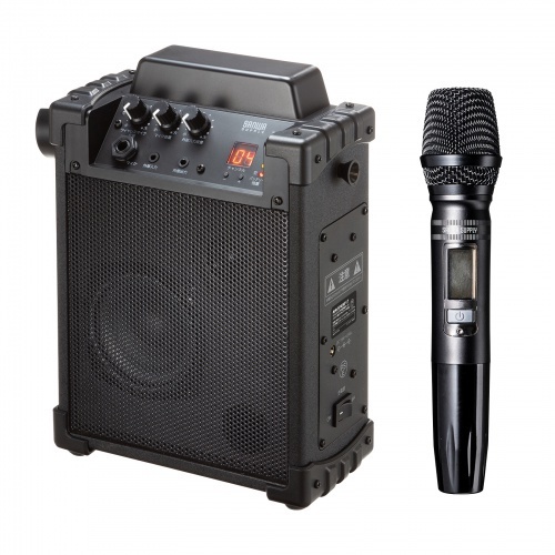 ワイヤレスマイク付き拡声器スピーカー（バッテリー内蔵・ワイヤレスマイク１本対応）　■お取り寄せ品