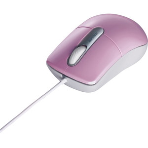 有線光学式マウス　静音／３ボタン　Ｍサイズ　ピンク　■お取り寄せ品