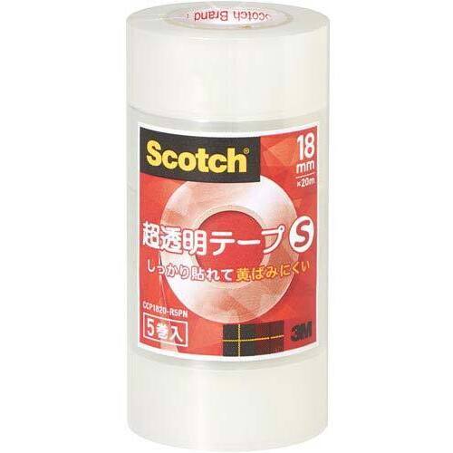 スコッチ　超透明テープＳ　小巻　１８ｍｍ幅５巻&times;５