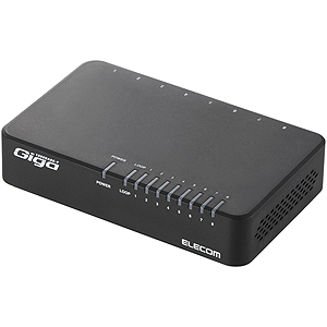 Ｇｉｇａ対応スイッチングＨｕｂ／８ポート／電源外付モデル／ブラック　ＥＨＣ－Ｇ０８ＰＡ２－Ｂ　■お取り寄せ品