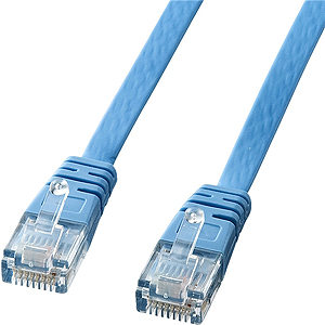 カテゴリ６フラットケーブル（１０ｍ・ライトブルー）　ＫＢ－ＦＬ６－１０ＬＢＮ　■お取り寄せ品