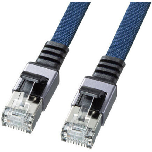 カテゴリ６ＡメッシュフラットＬＡＮケーブル（ブルー・１０ｍ）　ＫＢ－ＦＬ６ＡＭＥ－１０ＢＬ　■お取り寄せ品