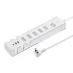 ＵＳＢ充電機能付きタップ　スタンド付き（２Ｐ・５個口・３ｍ・ホワイト）　ＴＡＰ－Ｂ４７ＵＣ－３Ｗ　■お取り寄せ品