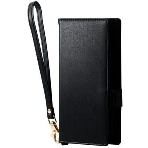 スマホ用マルチケース／手帳型／ハンドストラップ付／Ｓ／ブラック　Ｐ－０６ＰＬＦＹ４ＢＫ　■お取り寄せ品