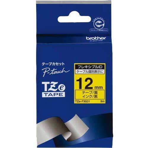 ピータッチＴＺｅフレキシブルＩＤ黄黒文字１２ｍｍ幅
