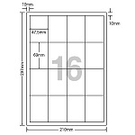ＯＡマルチタック　Ａ４　１６面　周囲余白　Ｗ４７．５㎜×Ｈ６９㎜