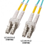 メガネ型光ファイバケーブル（マルチ５０μｍＯＭ４、ＬＣ×２－ＬＣ×２、１ｍ）　■お取り寄せ品