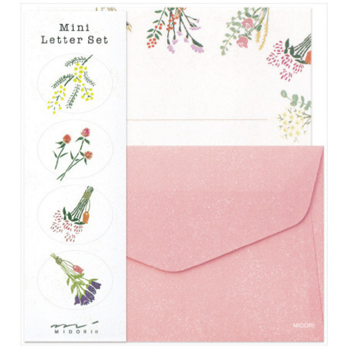 ミニレターセット　ドライフラワー柄　【お取り寄せ品】８営業日以内届