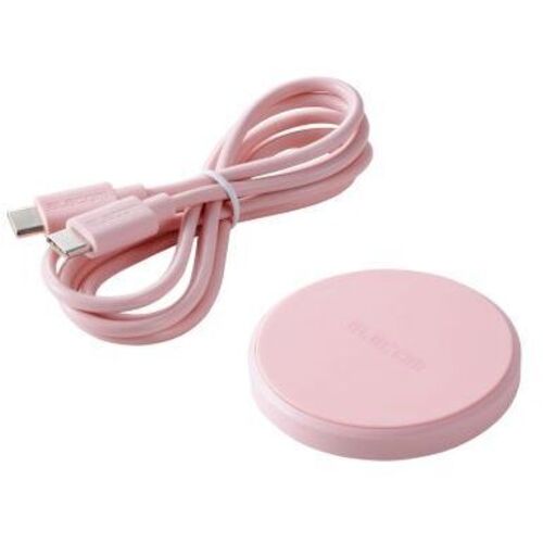 Ｑｉ規格対応ワイヤレス充電器／１２Ｗ／ＥＰＰ規格対応／卓上／ケーブル付属／１ｍ／ピンク　■お取り寄せ品