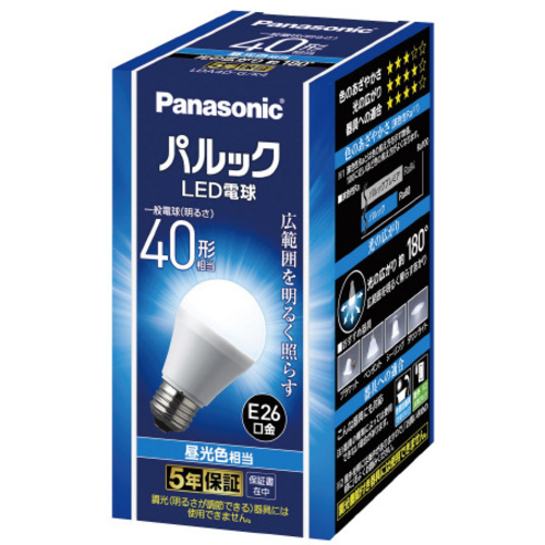 ベーシック　ＬＥＤ電球　Ｅ２６　４０形　昼光色&times;３
