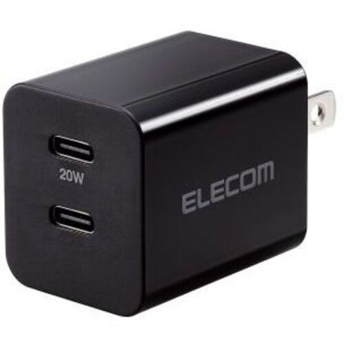 ＡＣ充電器／ＵＳＢ　ＰＤ準拠／２０Ｗ／ＵＳＢ－Ｃ２ポート／ブラック　ＭＰＡ－ＡＣＣＰ３５ＢＫ　■お取り寄せ品