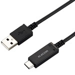 スマートフォン用ＵＳＢケーブル／ＵＳＢ２．０／（Ｃオス－Ａオス）　温度検知機能付／１．２ｍ／黒　■お取り寄せ品