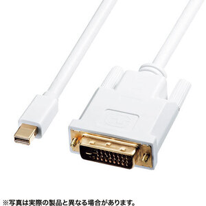 ミニＤｉｓｐｌａｙＰｏｒｔ－ＤＶＩ変換ケーブル（ホワイト・２ｍ）　ＫＣ－ＭＤＰＤＶＡ２０　■お取り寄せ品