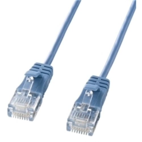 カテゴリ６準拠極細ＬＡＮケーブル（５ｍ・ブルー）　ＫＢ－ＳＬ６－０５ＢＬ　■お取り寄せ品