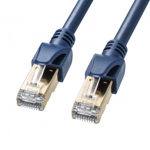 カテゴリ６Ａ　ＳＦＴＰハンダ産業用ＬＡＮケーブル（ネイビーブルー・２０ｍ）　ＫＢ－ＨＳ６Ａ－２０ＮＶ　■お取り寄せ品