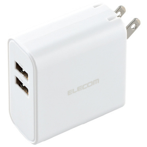 ＵＳＢ充電器　４．８Ａ出力　Ａ&times;２　ホワイト