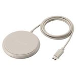 Ｑｉ規格対応ワイヤレス充電器／５Ｗ／卓上／ケーブル一体／１ｍ／ベージュ　Ｗ－ＱＡ２５ＢＥ　■お取り寄せ品