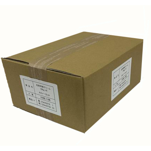 名刺用紙クリーム　１８６ｇ／ｍ２　Ａ４Ｔノーカット　１００枚&times;５冊／箱