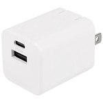 ＡＣ／ＵＳＢ充電器／ＰＤ２０Ｗ／２ポート／ＧａＮ採用／ホワイト　ＯＷＬ－ＡＰＤ２０Ｃ１Ａ１Ｇ－ＷＨ　■お取り寄せ品