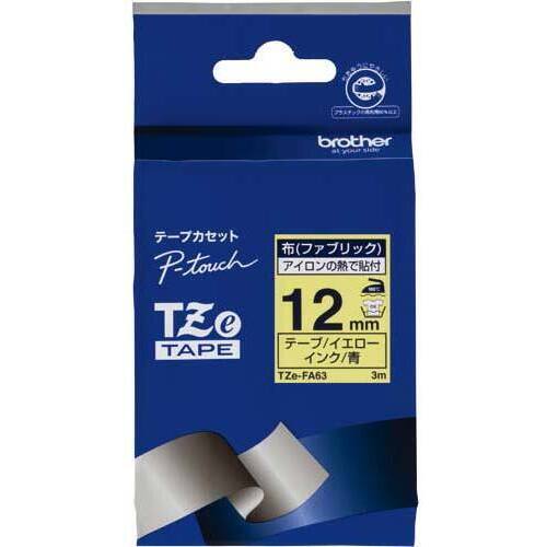 ピータッチＴＺｅテープ　布イエロー青文字１２ｍｍ幅【お取り寄せ品】６営業日以内届