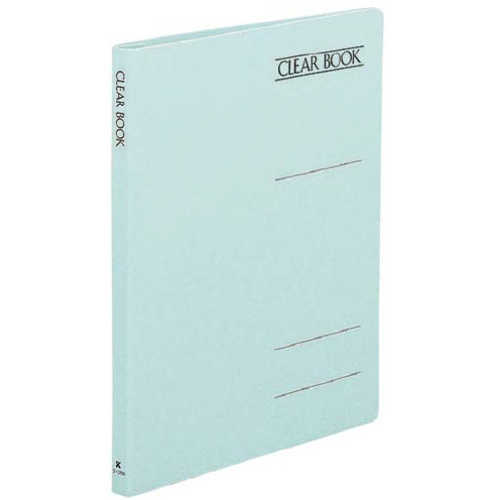 クリヤーブックフラットファイル　Ａ４縦２穴８Ｐ　青