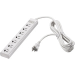 ３ピン式電源タップ　７個口　３ｍ　ホワイト　集中スイッチ　変換アダプター付　ＢＴＭＳＫＬ３７３０ＷＨ　■お取り寄せ品