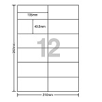 ＯＡマルチタック　Ａ４　１２面　Ｗ１０５㎜×Ｈ４９．５㎜