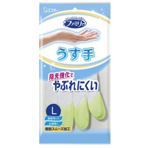 ファミリービニールうす手指先強化　Ｌグリーン１０双