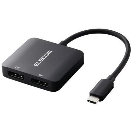Ｔｙｐｅ－Ｃ映像変換アダプタ／ＴｙｐｅＣ－ＤＰ&times;２／ブラック　ＡＤ－ＣＤＰ２ＢＫ２　■お取り寄せ品