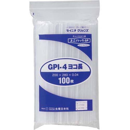 ユニパック　チャック付ポリ袋　Ｂ５ヨコ１００枚