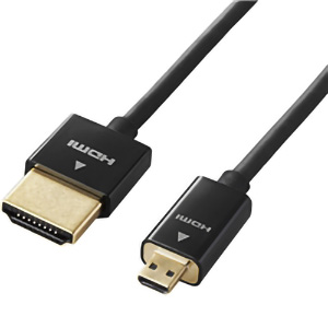 ＨＤＭＩケーブル／イーサネット対応／スーパースリム／ｍｉｃｒｏ／２．０ｍ／ブラック　ＤＨ　■お取り寄せ品