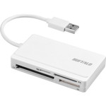 ＵＳＢ２．０　マルチカードリーダー　ケーブル収納モデル　ホワイト　ＢＳＣＲ３００Ｕ２ＷＨ　■２営業日内届