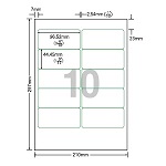 ＯＡマルチタック　Ａ４　１０面　枠罫線印刷　周囲余白　Ｗ９６．５２㎜×Ｈ４４．４５㎜