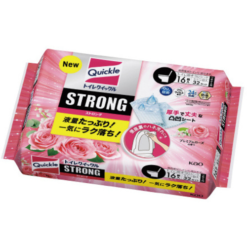 トイレクイックルＳＴＲＯＮＧ　プレミアムローズの香り　詰替　１６枚入&times;１２