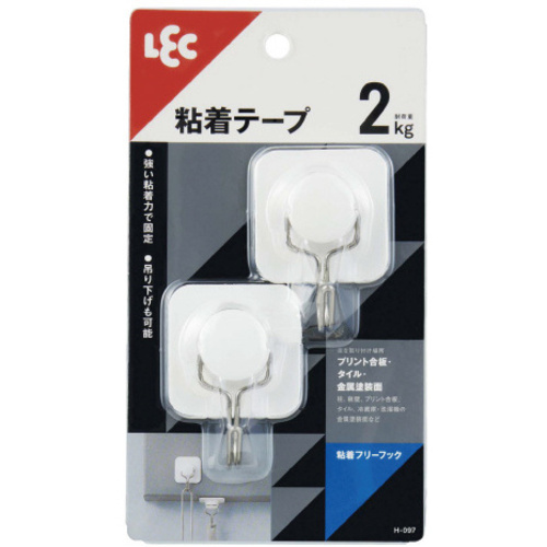 粘着フリーフック　２個