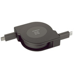 ＵＳＢ充電＆同期ケーブル　リール１．２ｍ　Ｃ－Ｃ　ＵＳＢ－ＰＤ対応　１００Ｗ　ＢＫ　■お取り寄せ品