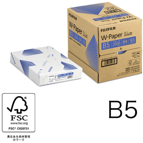 Ｗ‐Ｐａｐｅｒ　Ｂ５　１箱（２５００枚）　ＺＧＡＡ１２８２