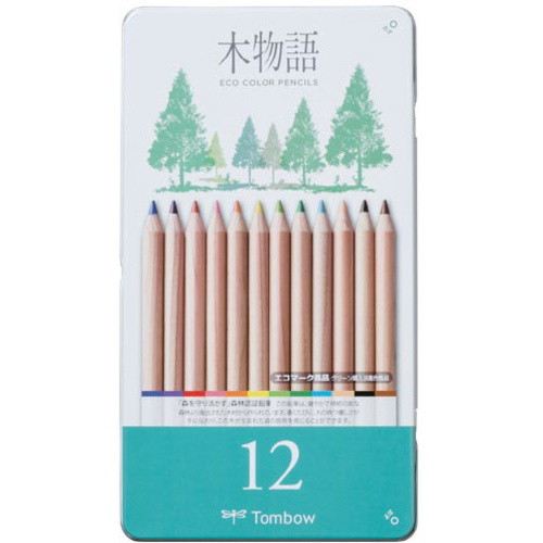 エコ色鉛筆　缶入り　Ｓ木物語　１２色セット