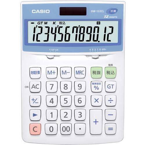 カシオ　抗菌電卓　デスク型　ＤＷ－１２２ＣＬ－Ｎ