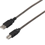 ＵＳＢ２．０ケーブル（Ａ　ｔｏ　Ｂ）　５ｍ　ブラックスケルトン　■お取り寄せ品