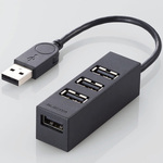 ＵＳＢ２．０ハブ／機能主義／バスパワー／４ポート／１０ｃｍ／ブラック　Ｕ２Ｈ－ＴＺ４２６ＢＢＫ　■２営業日内届